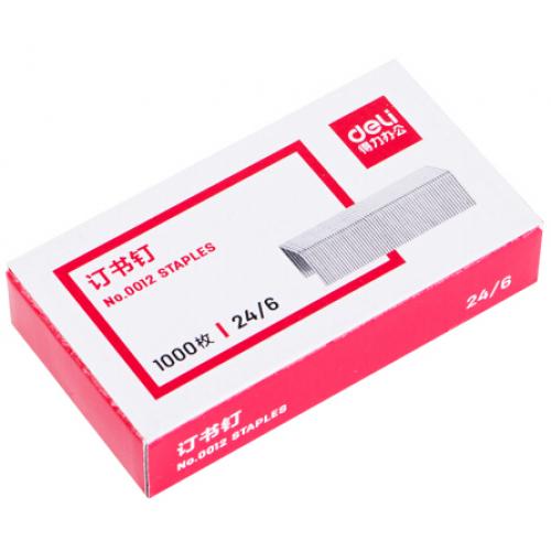 得力(deli)高强度订书钉 12#订书针 1000枚/盒 10盒装 办公用品 0012